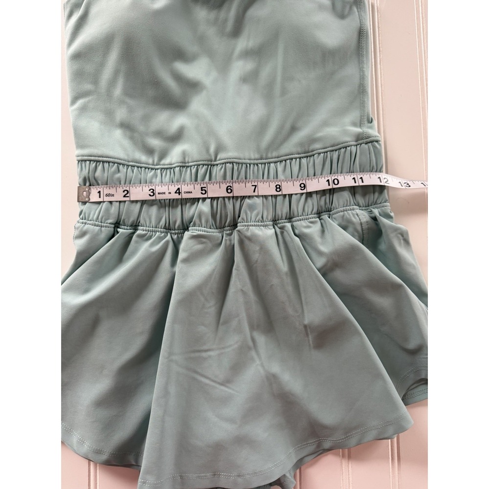Yogalicious Hybrid Skort Romper Women's‎ XS Teal Blue Padded Bra Pockets - Picture 4 of 9